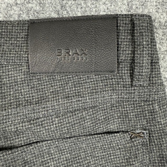 Brax Pants Size 35/36 Gray Black Patterned‎ Flat Front Regular Fit Dress Men's - Picture 10 of 13